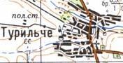 Topographic map of Turylche