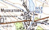 Топографическая карта Мушкатовки