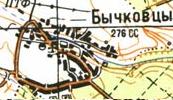 Топографічна карта Бичківців