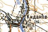 Topographic map of Kydaniv