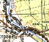 Topographic map of Ostrivets