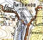 Topographic map of Lytvyniv