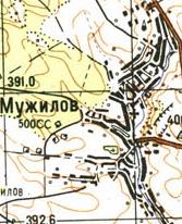 Topographic map of Muzhyliv