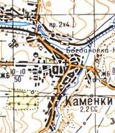 Topographic map of Kamyanky