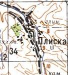 Topographic map of Plyska