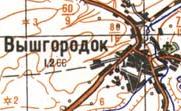 Топографическая карта Вышгородка