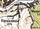 Topographic map of Kynakhivtsi