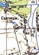 Топографічна карта Савчиців