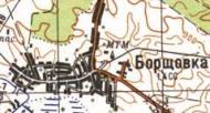 Topographic map of Borschivka