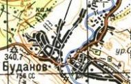 Topographic map of Budaniv