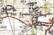 Topographic map of Velykyy Kunynets