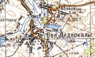 Topographic map of Velyki Dederkaly