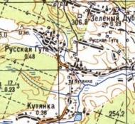Топографическая карта Русской Гуты