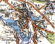 Topographic map of Zboriv