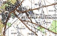 Topographic map of Melnytsya-Podilska