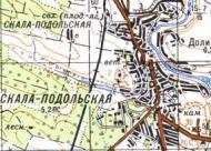 Топографическая карта Скалы-Подольской