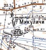 Topographic map of Mykulychi