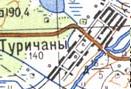 Topographic map of Turychany