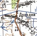 Topographic map of Drozdni