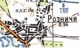 Topographic map of Roznychi