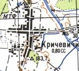 Топографічна карта Кричевичів
