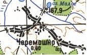 Topographic map of Cheremoshne