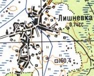 Топографическая карта Лишневки