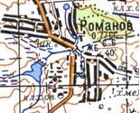 Topographic map of Romaniv