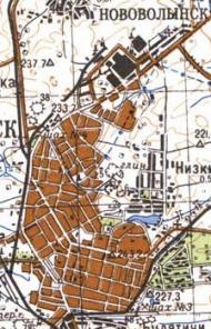 Топографическая карта Нововолынска