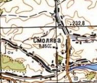 Topographic map of Smolyava
