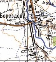Топографическая карта Берездова