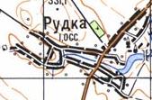 Топографическая карта Рудки