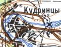 Topographic map of Kudryntsi