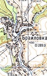 Топографическая карта Брайловки