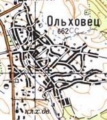 Топографическая карта Ольховца