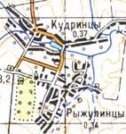 Topographic map of Kudryntsi