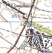 Топографическая карта Цимбаловки