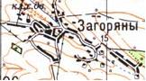 Topographic map of Zagoryany