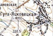 Топографическая карта Гуты-Яцковецкой