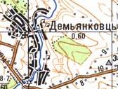 Topographic map of Demyankivtsi