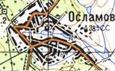Топографическая карта Осламова