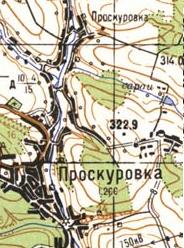 Топографічна карта Проскурівки