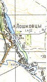 Топографічна карта Лошківців