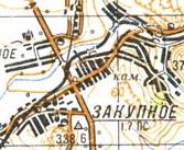 Topographic map of Zakupne