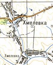 Топографическая карта Хмелевки