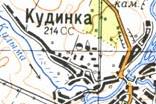 Topographic map of Kudynka