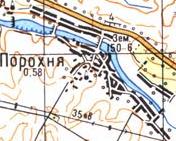 Топографическая карта Порохни