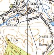 Topographic map of Lazheva