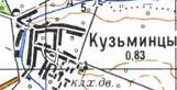 Topographic map of Kuzmyntsi