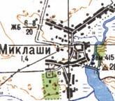 Топографічна карта Миклашів